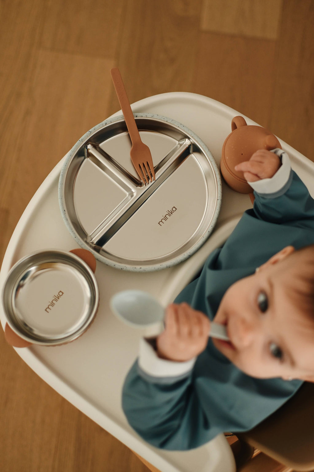 Stainless & silicone suction plate - Ice