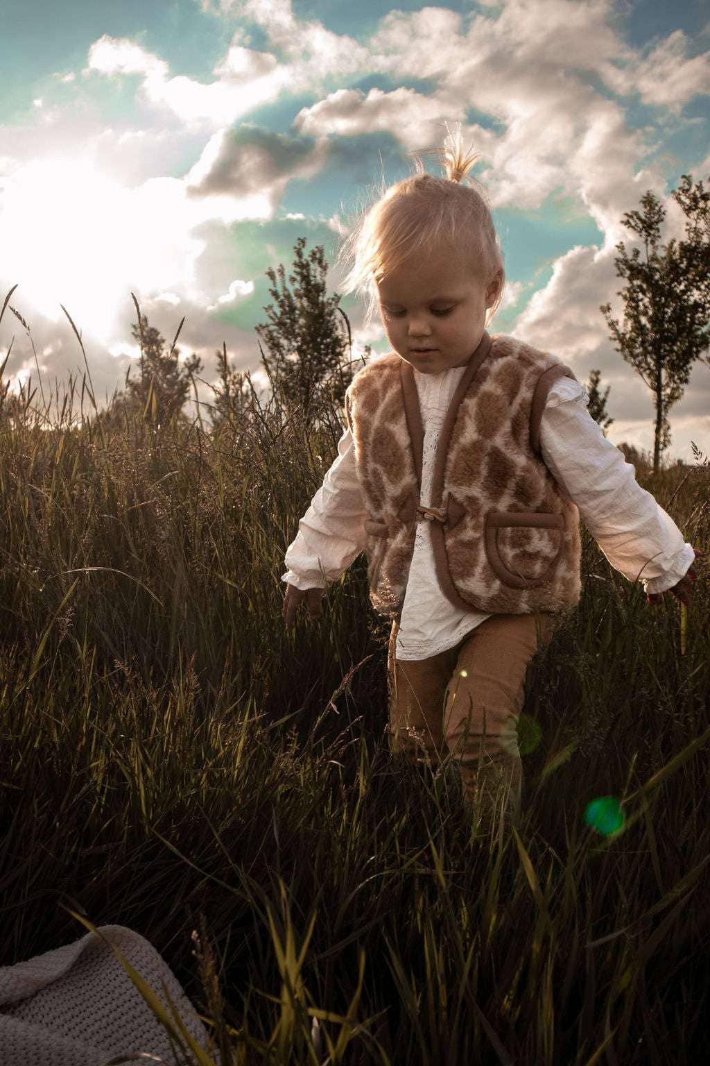 Wollen bodywarmer - Giraffe - Limited edition