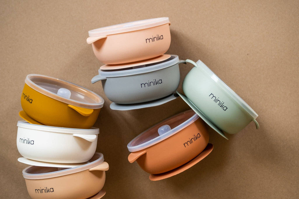 Silicone bowl with lid - Sage
