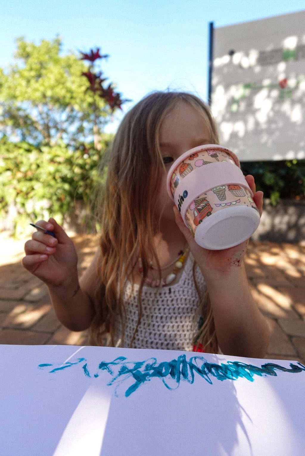 Scoops in Pink Kids Keep Cup - 240ml (STRAW INCLUDED)