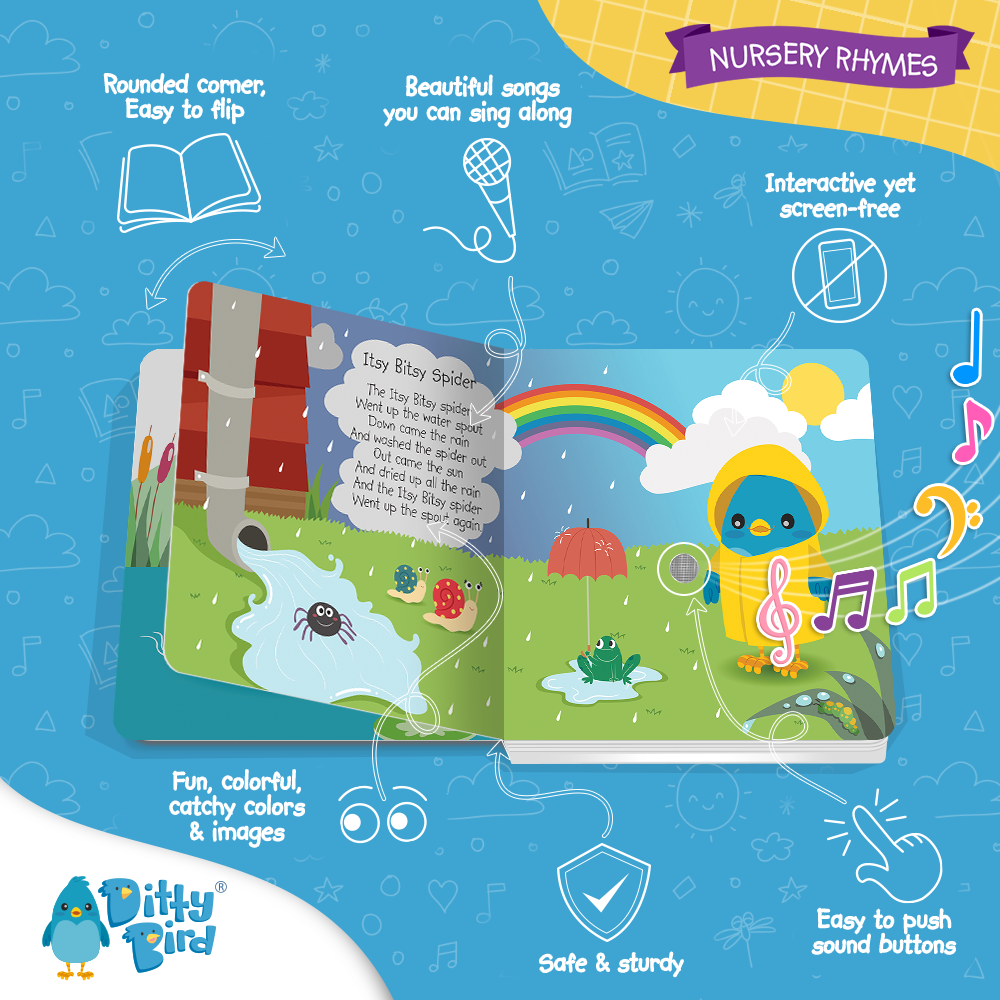 Ditty Bird Sound Book:Nursery Rhymes - Kids BESTSELLER USB-C