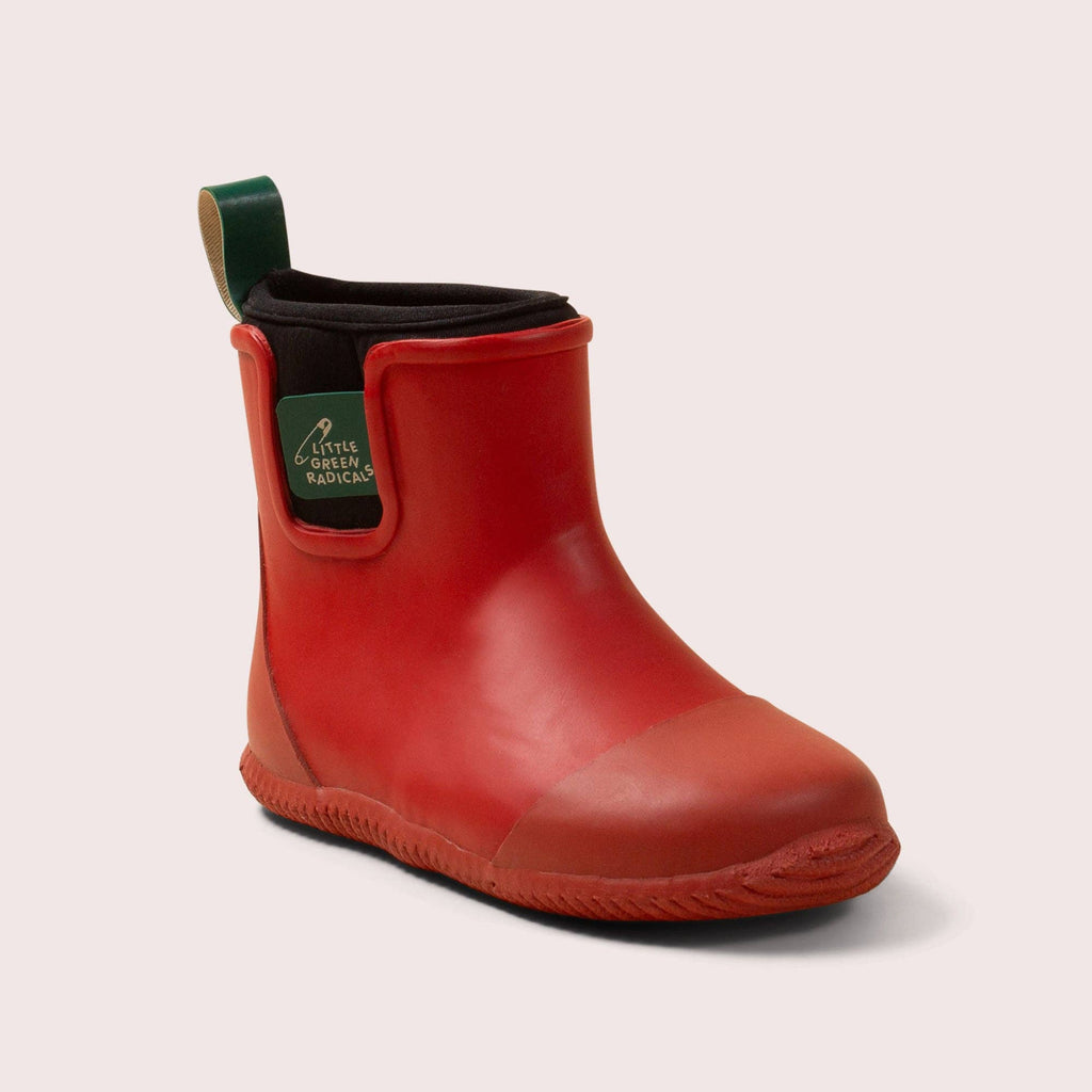 Red Ankle Natural Rubber Rain Boots