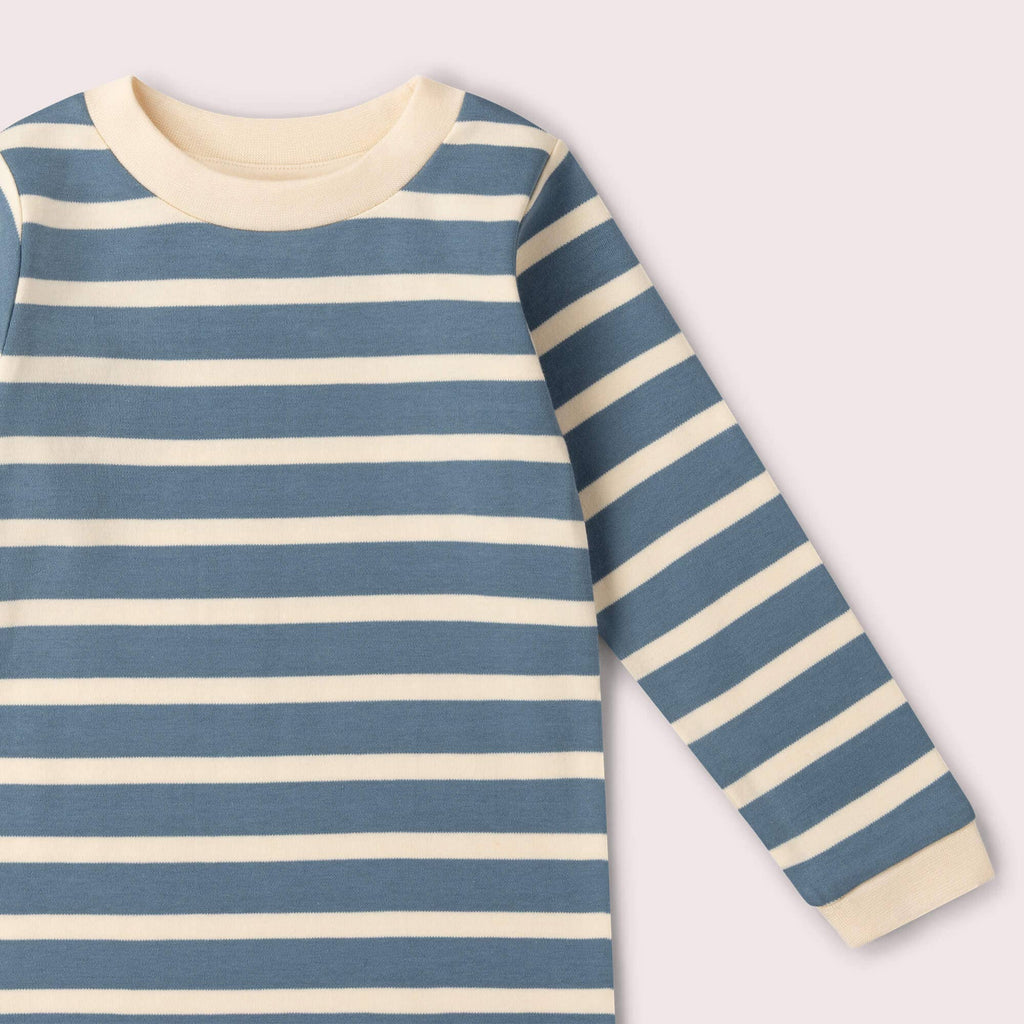 Soft Blue Striped Long Sleeve T-Shirt