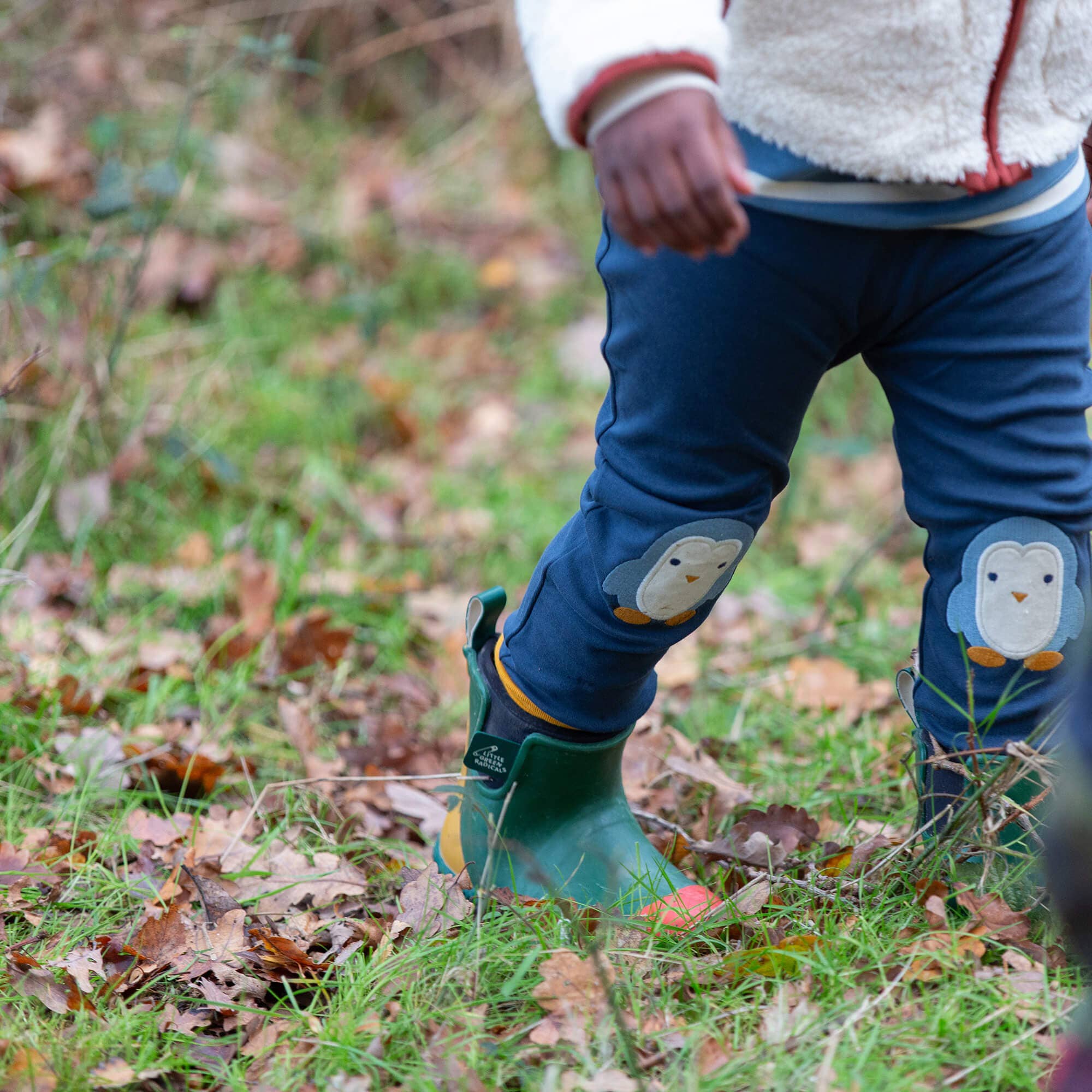 Blue Penguin Knee Patch Joggers