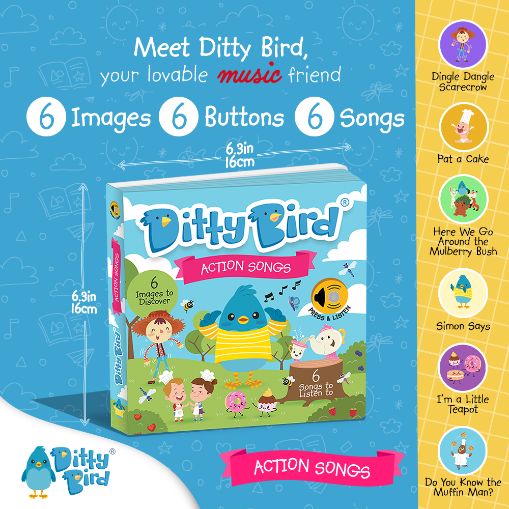 Ditty Bird Sound Book  Motor Skills: Action songs USB-C