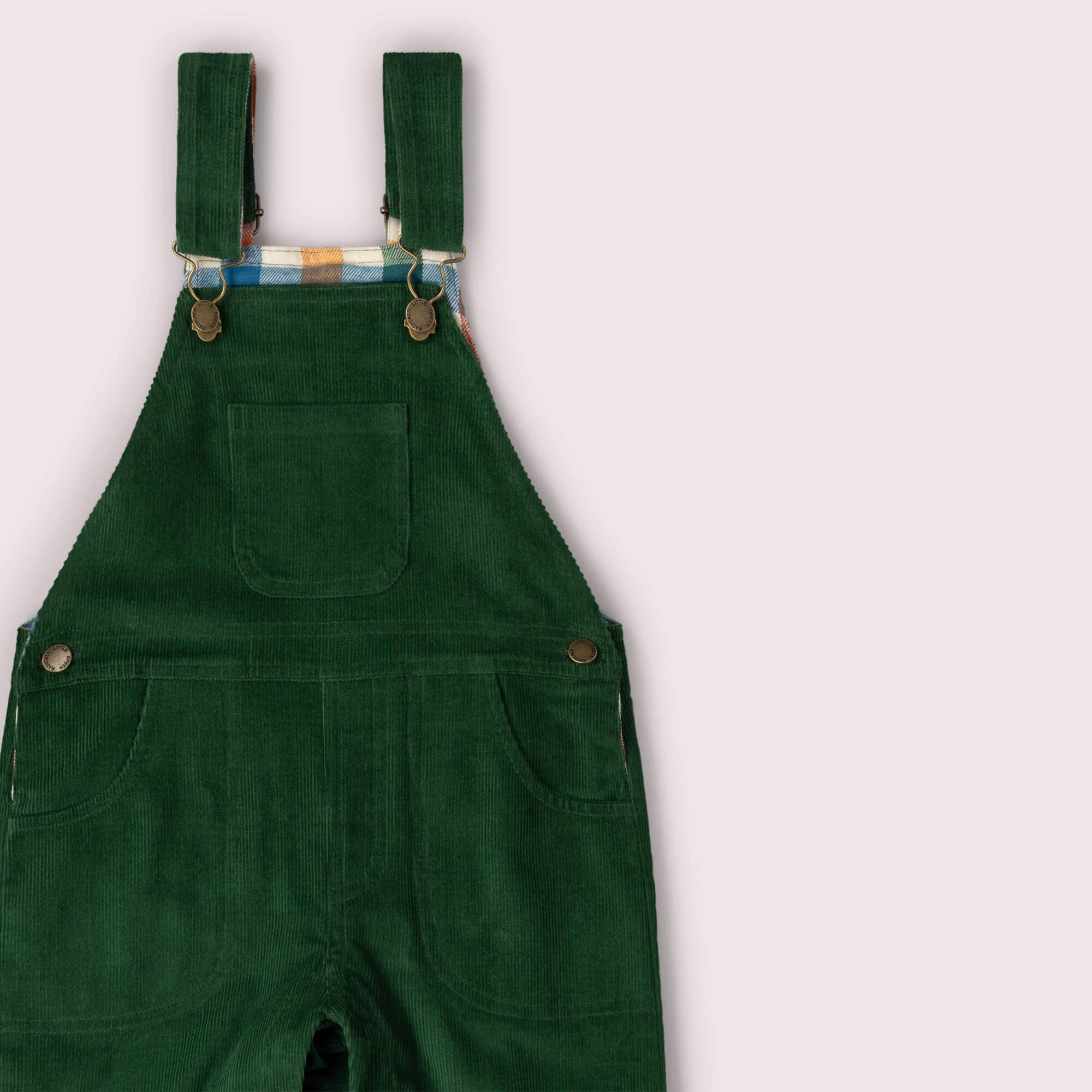 Olive Green Lined Corduroy Dungarees