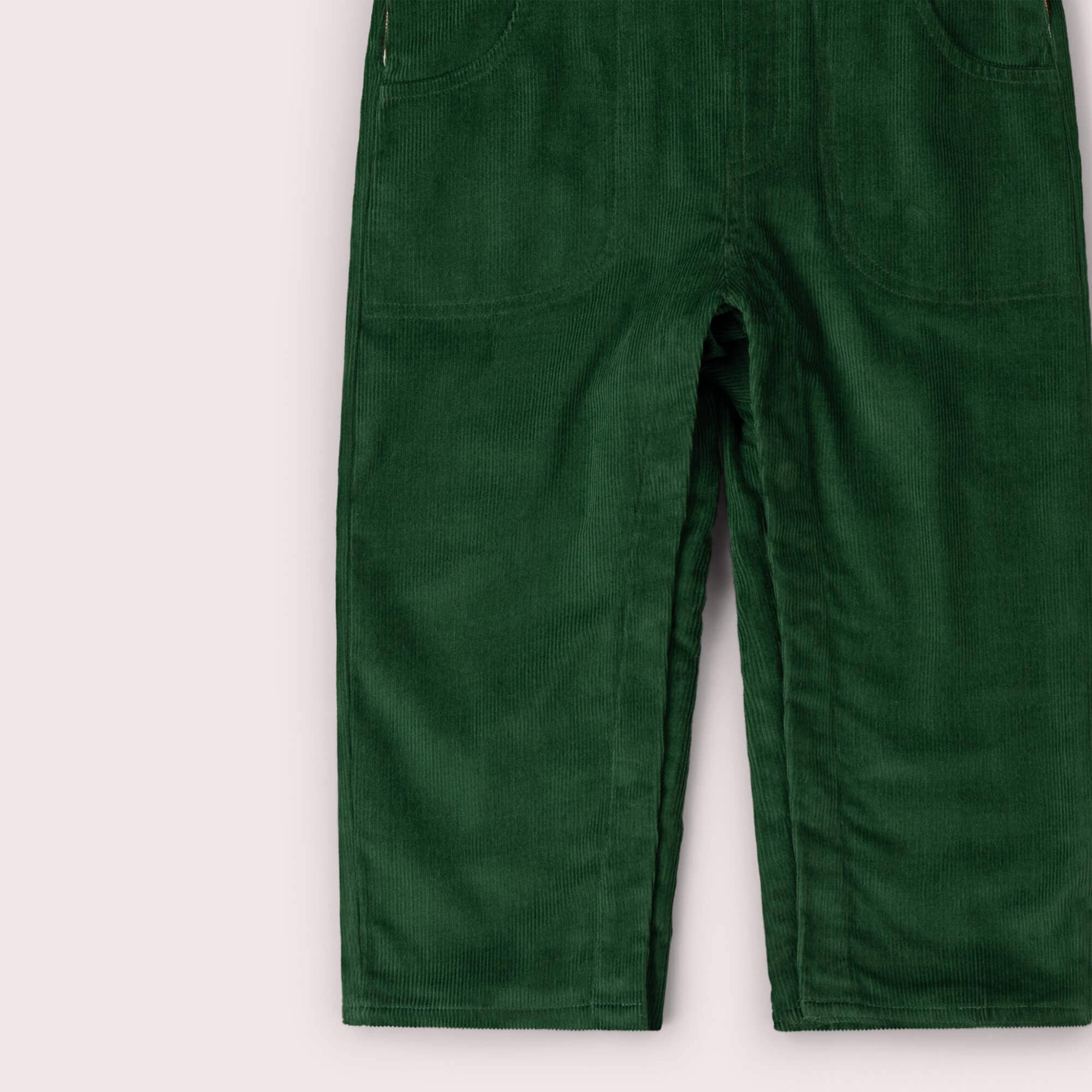 Olive Green Lined Corduroy Dungarees