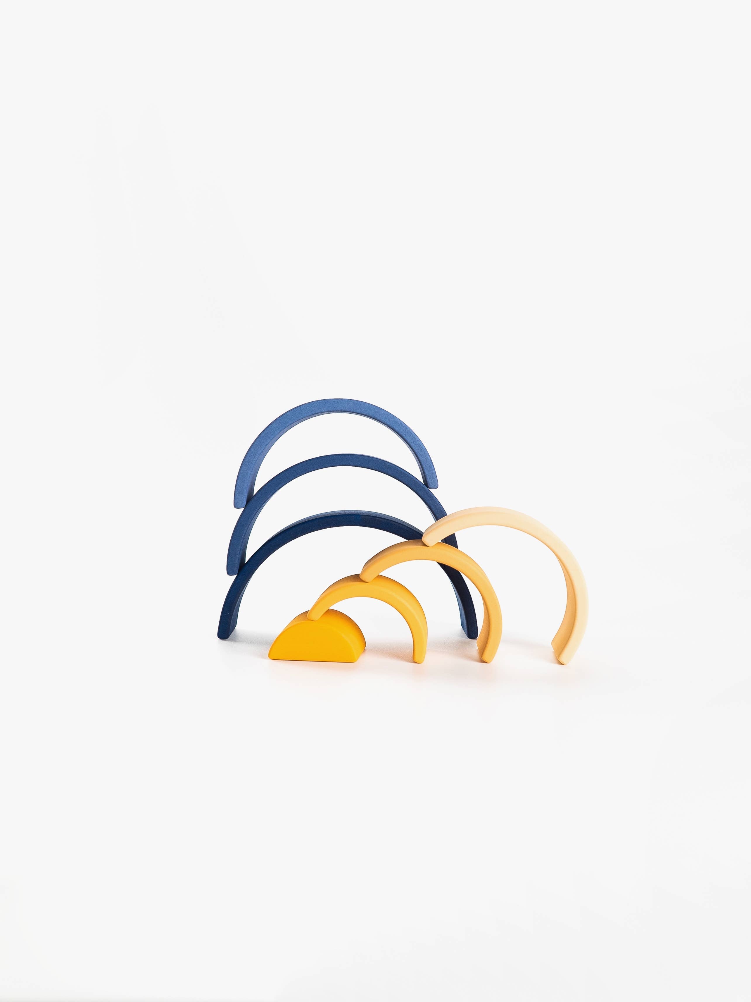Wooden Rainbow Mini | Arch stacking Toy | Blue and Yellow
