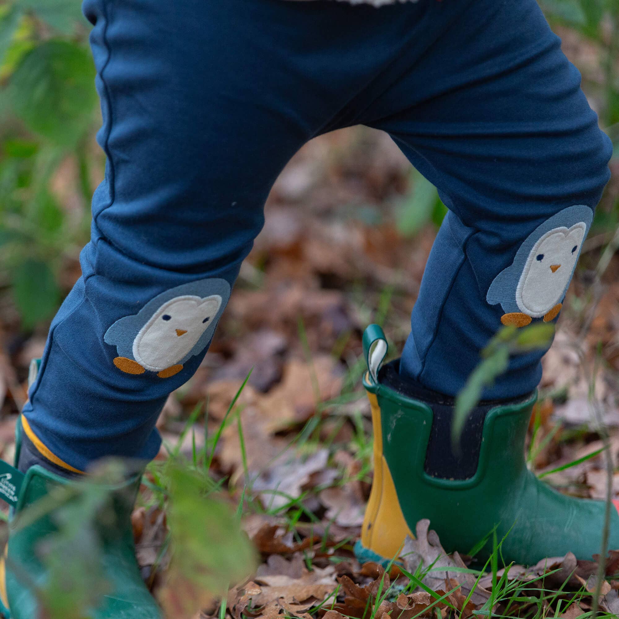 Blue Penguin Knee Patch Joggers