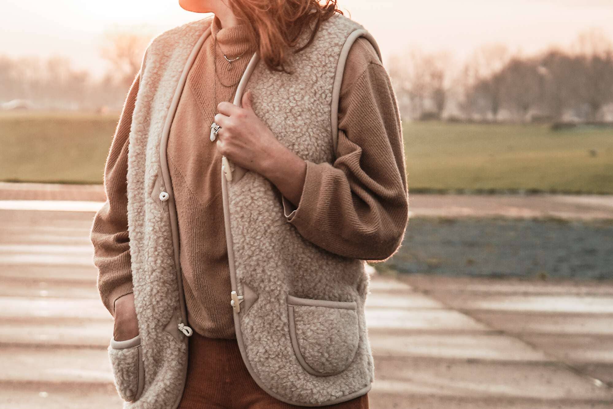 Wollen bodywarmer - Latte