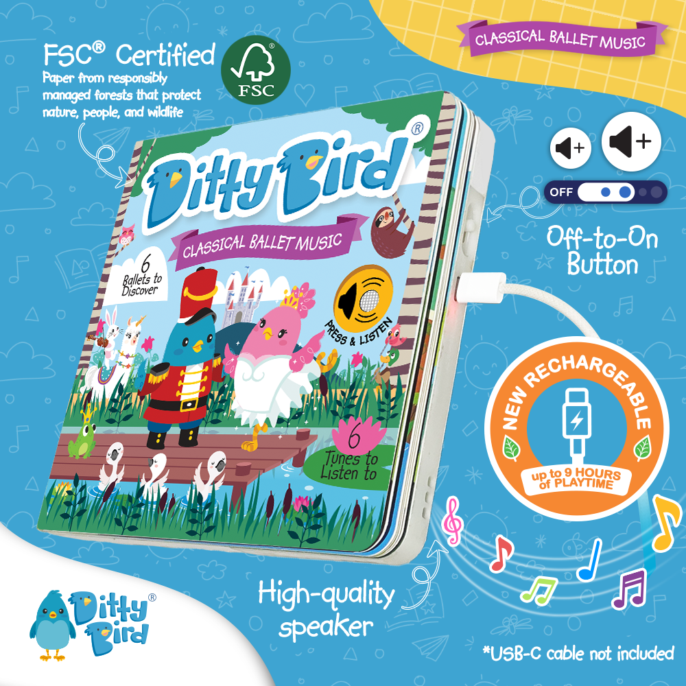 Ditty Bird Sound Book Kids : Classical Ballet Music USB-C