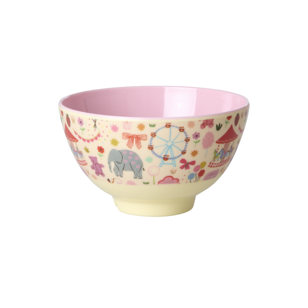 Small Melamine Bowl - Fun Fair Print - Pink - 10.1oz (Copy)