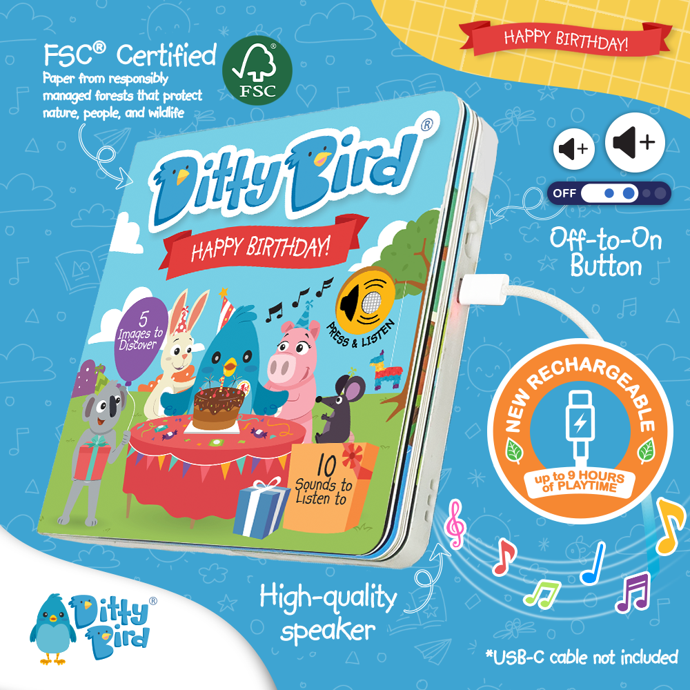 Birthday Book | Ditty Bird Happy Birthday (Gift&Card) USB-C