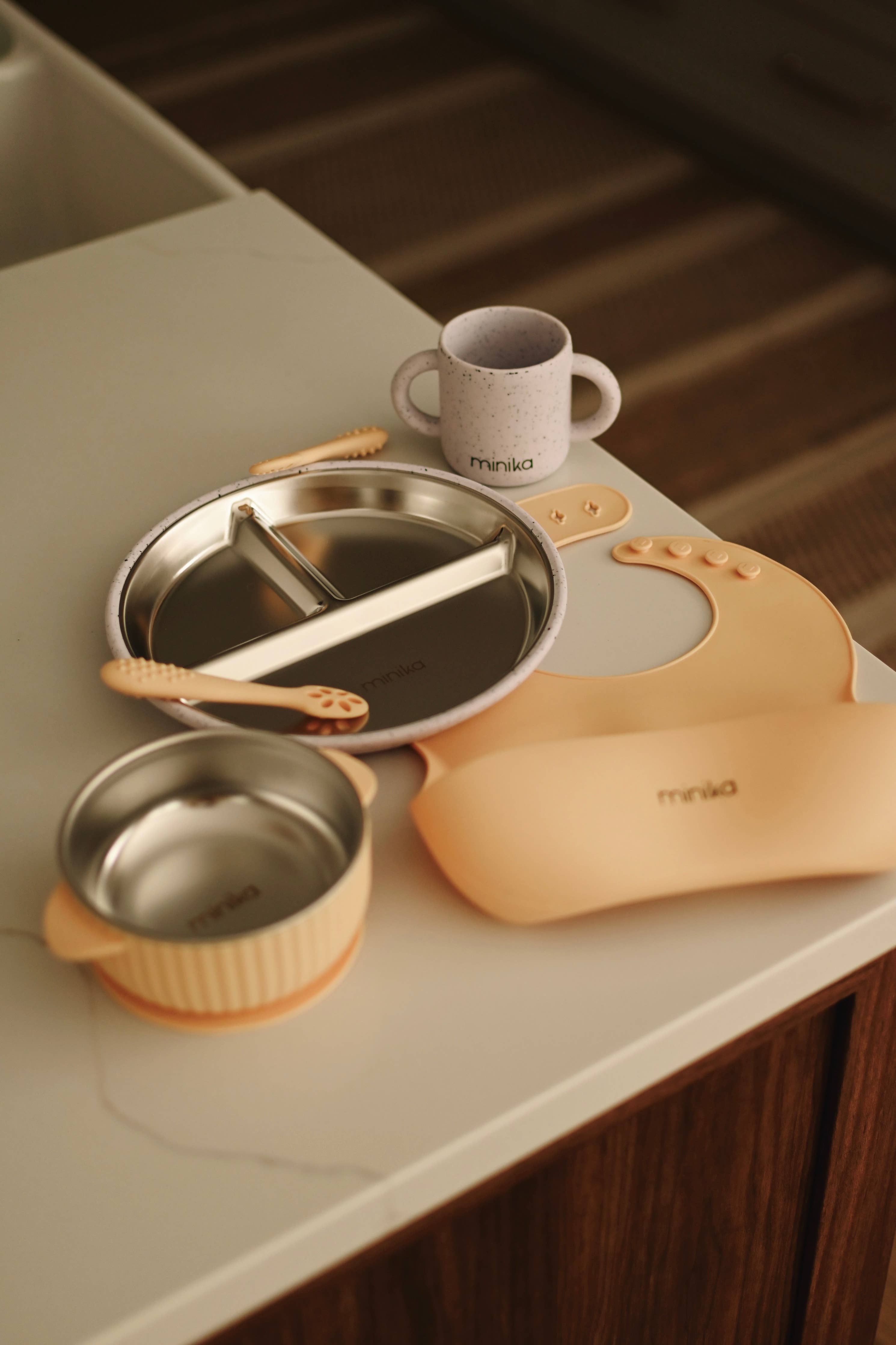 Stainless & silicone suction plate - Lavender