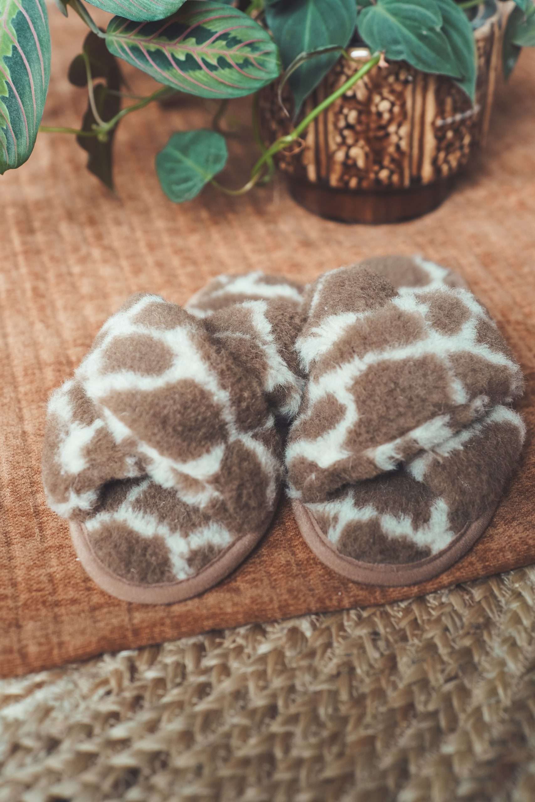 Slippers van Wol - Volwassenen - Giraf