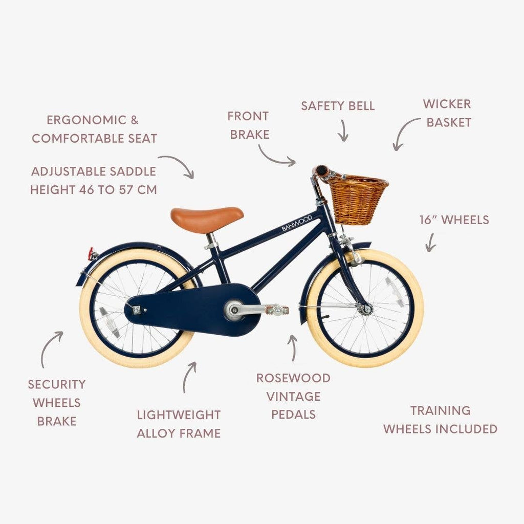 BANWOOD 16" CLASSIC BIKE VINTAGE - NAVY