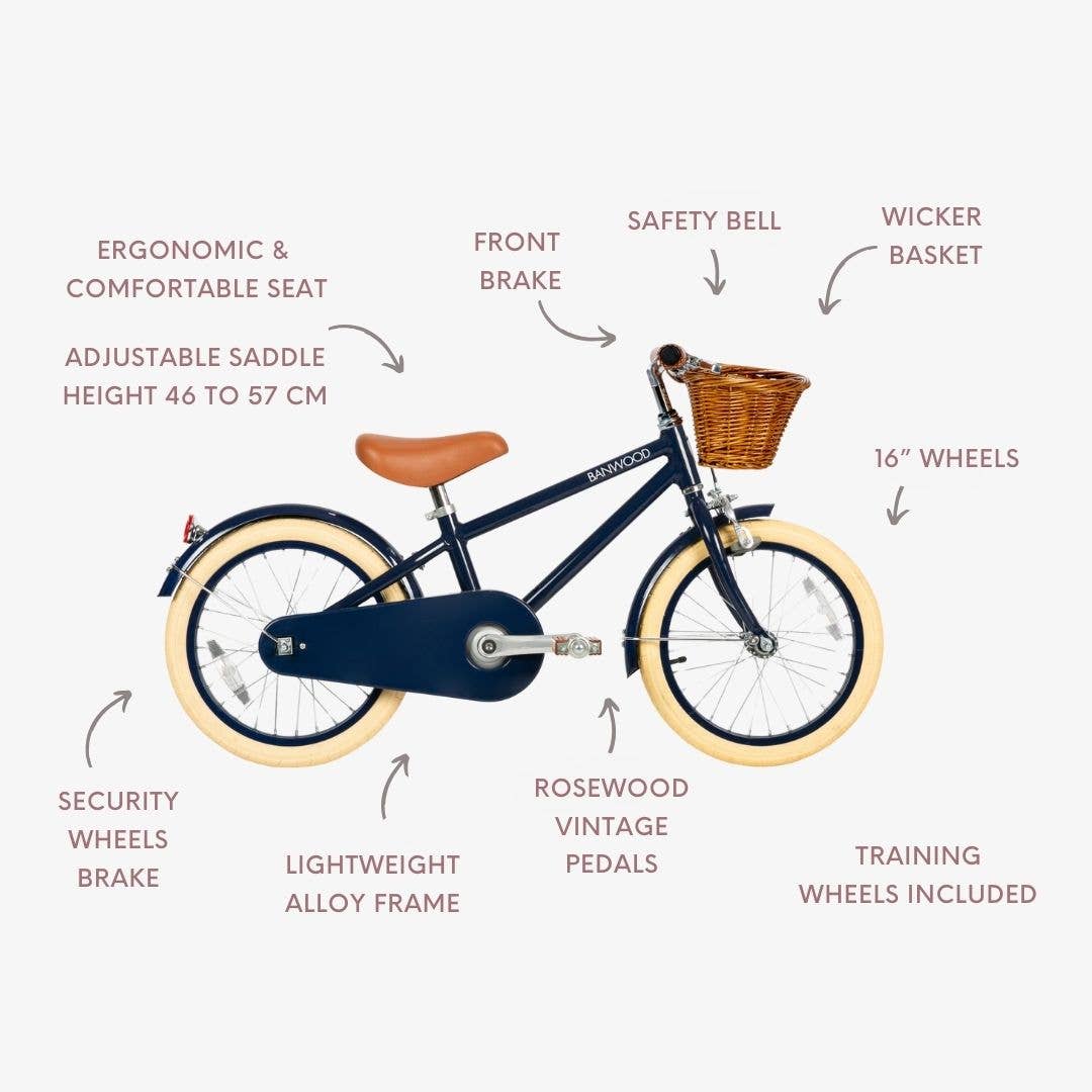 BANWOOD 16" CLASSIC BIKE VINTAGE - NAVY