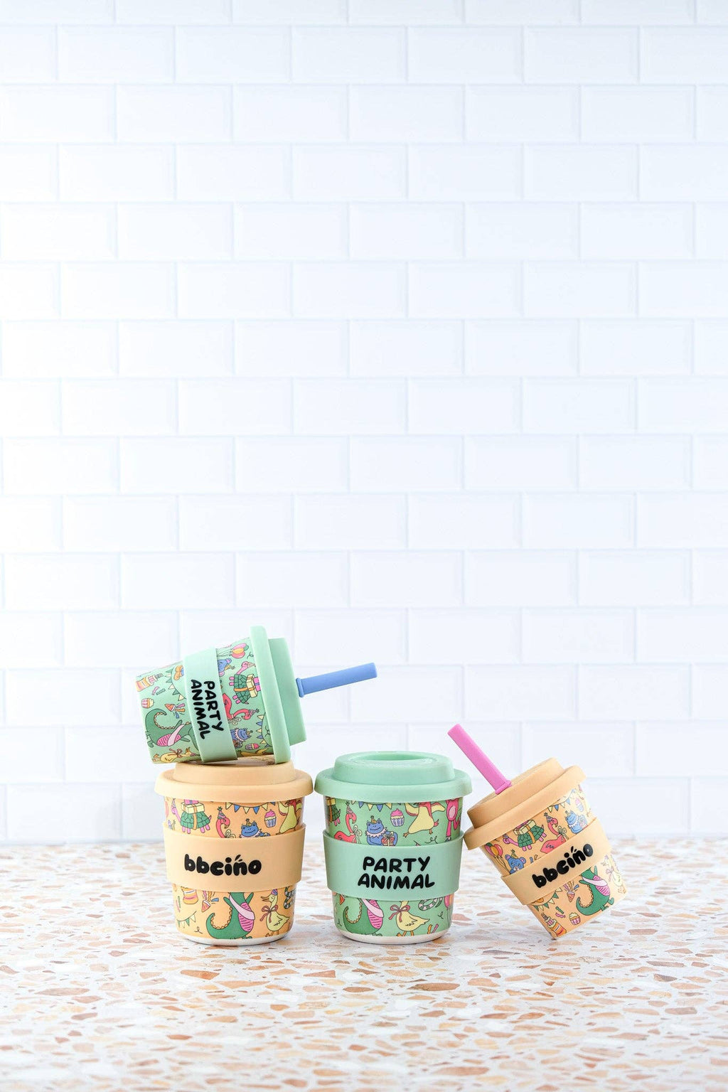 Party Animal in Green Kids Keep Cup - 240ml (STRAW INCLUDED)
