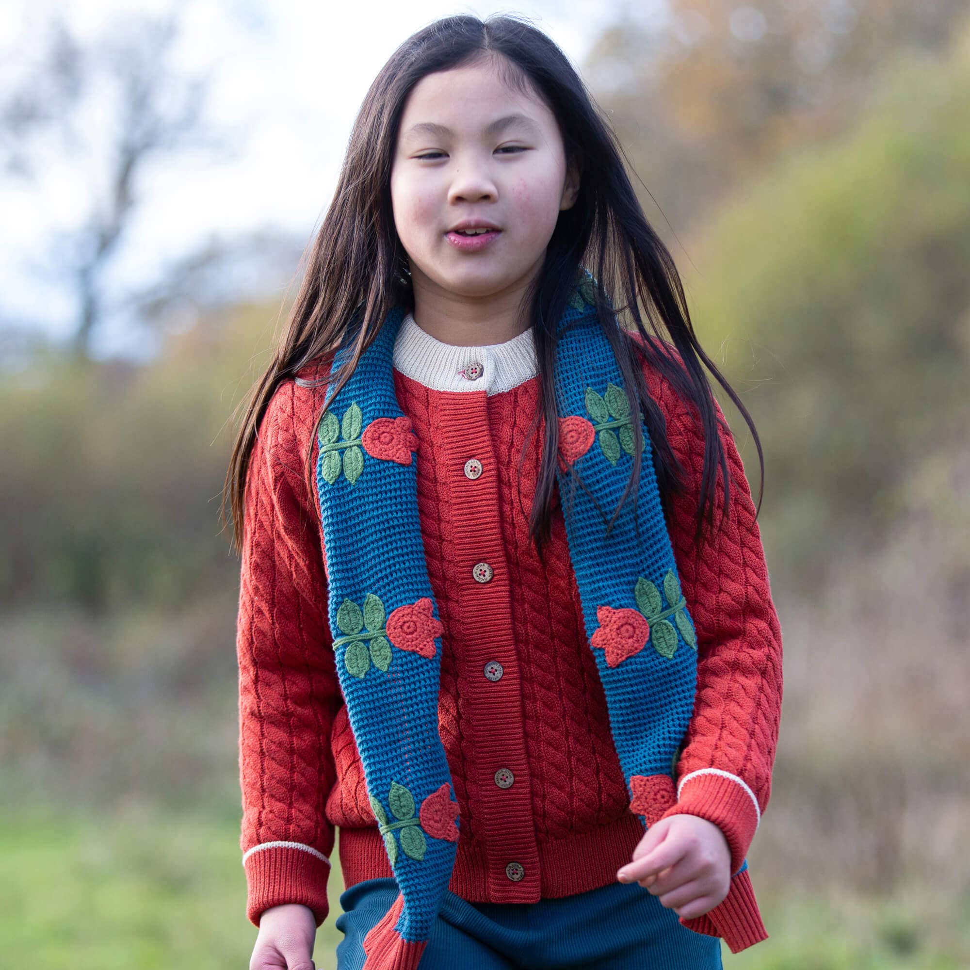 Tulips Knitted Scarf