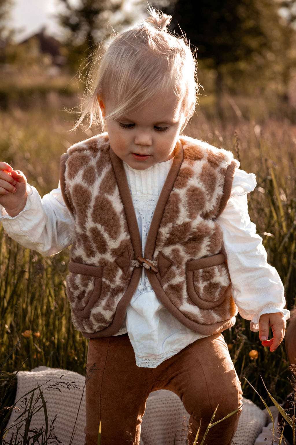 Wollen bodywarmer - Giraffe - Limited edition
