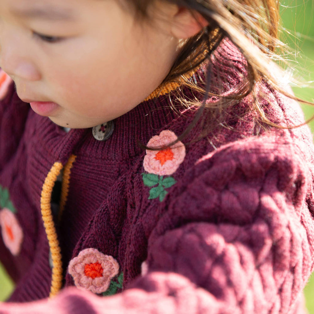 Berry Petal Snuggly Knitted Cardigan