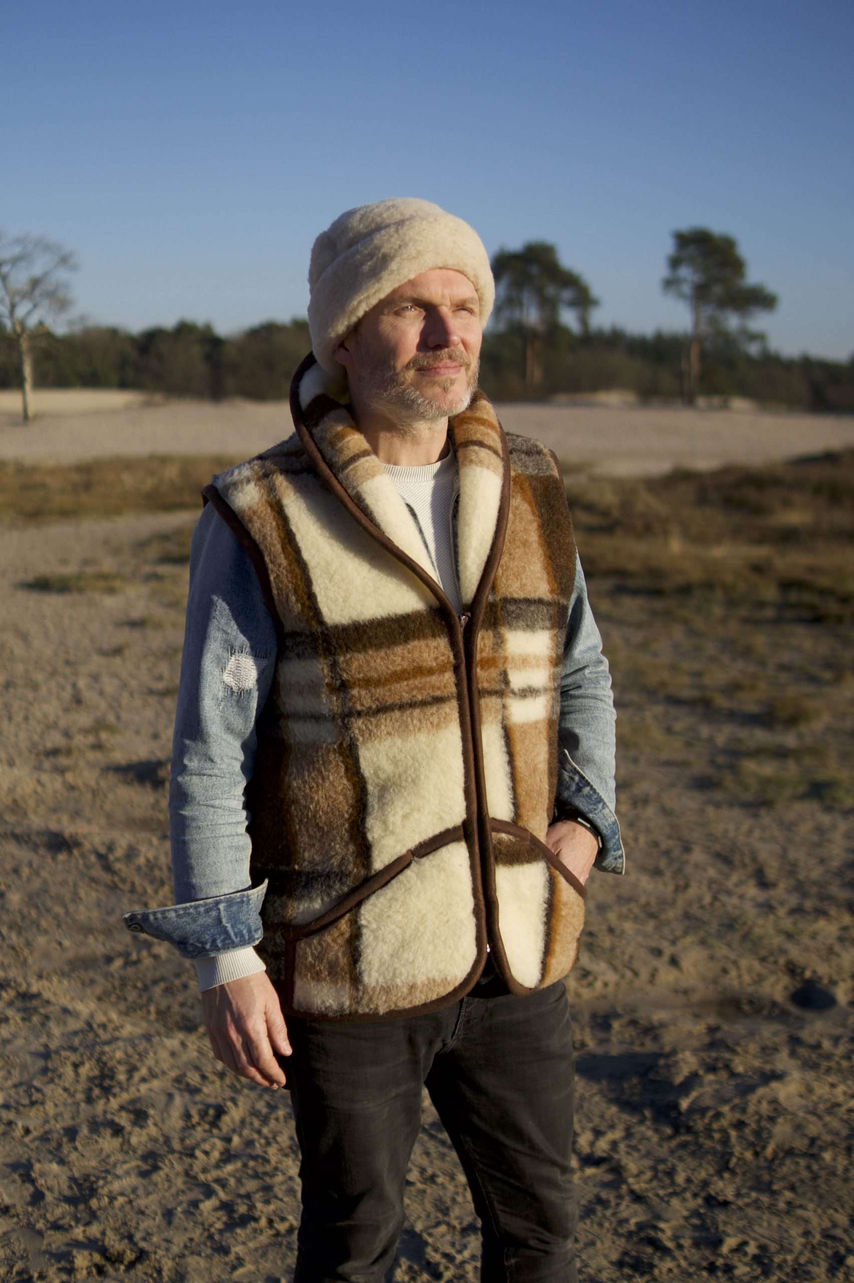Wollen bodywarmer - Multicoloured with zipper