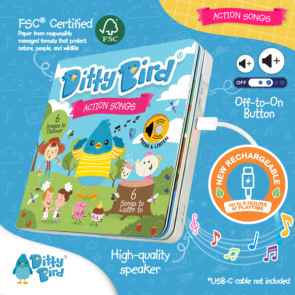 Ditty Bird Sound Book  Motor Skills: Action songs USB-C