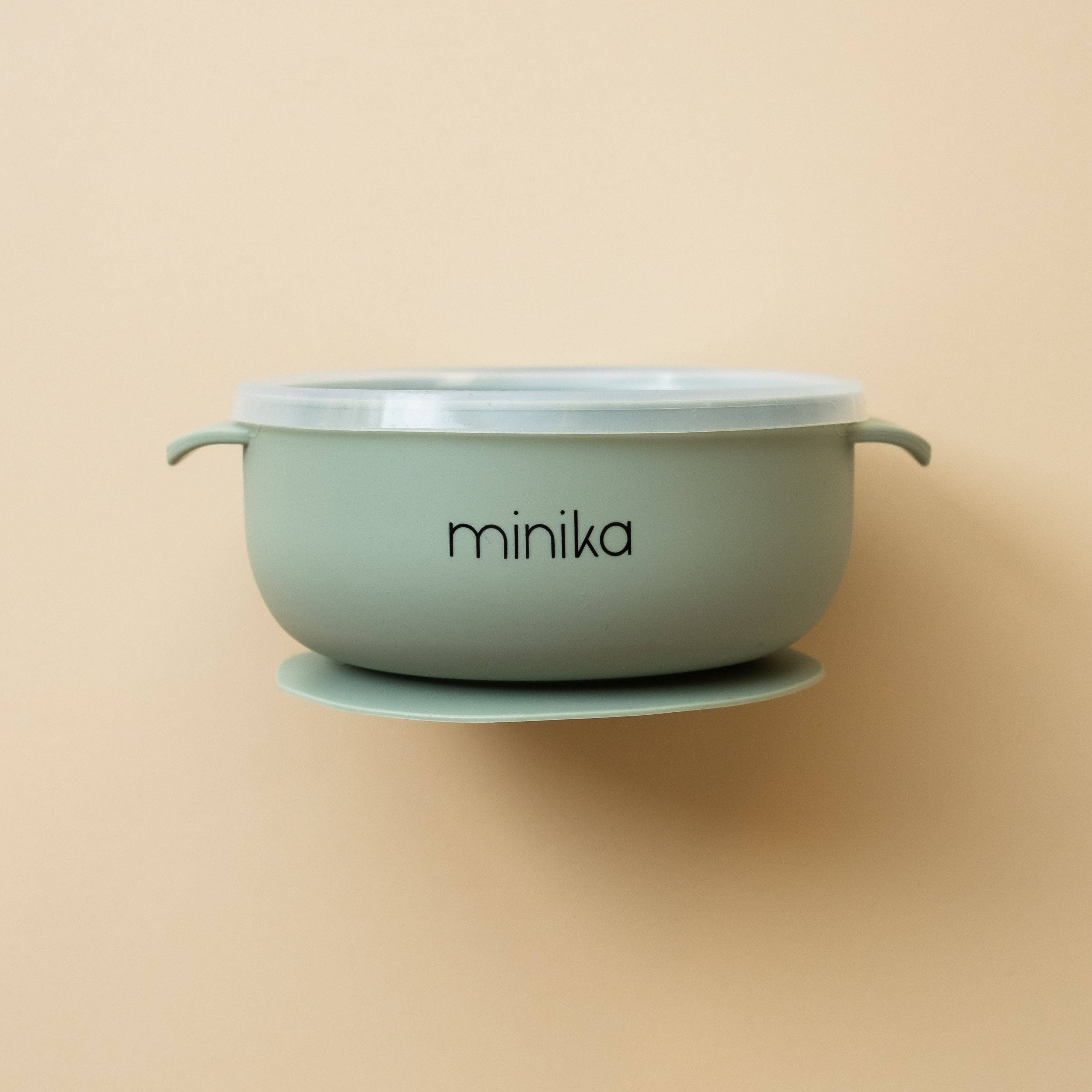 Silicone bowl with lid - Sage