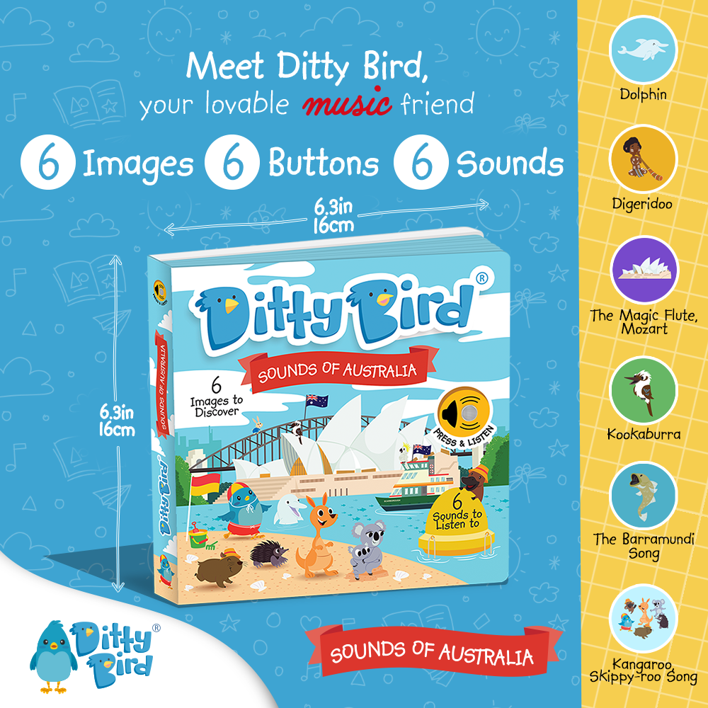 Ditty Bird Baby Sound Book: Sounds of Australia USB-C