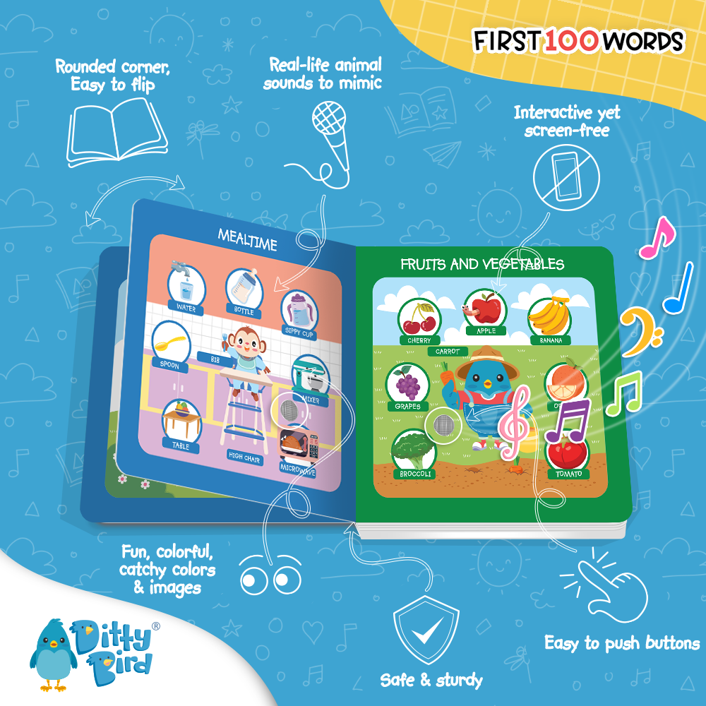First 100 Words | Ditty Bird Book-Award Family Choice USB-C