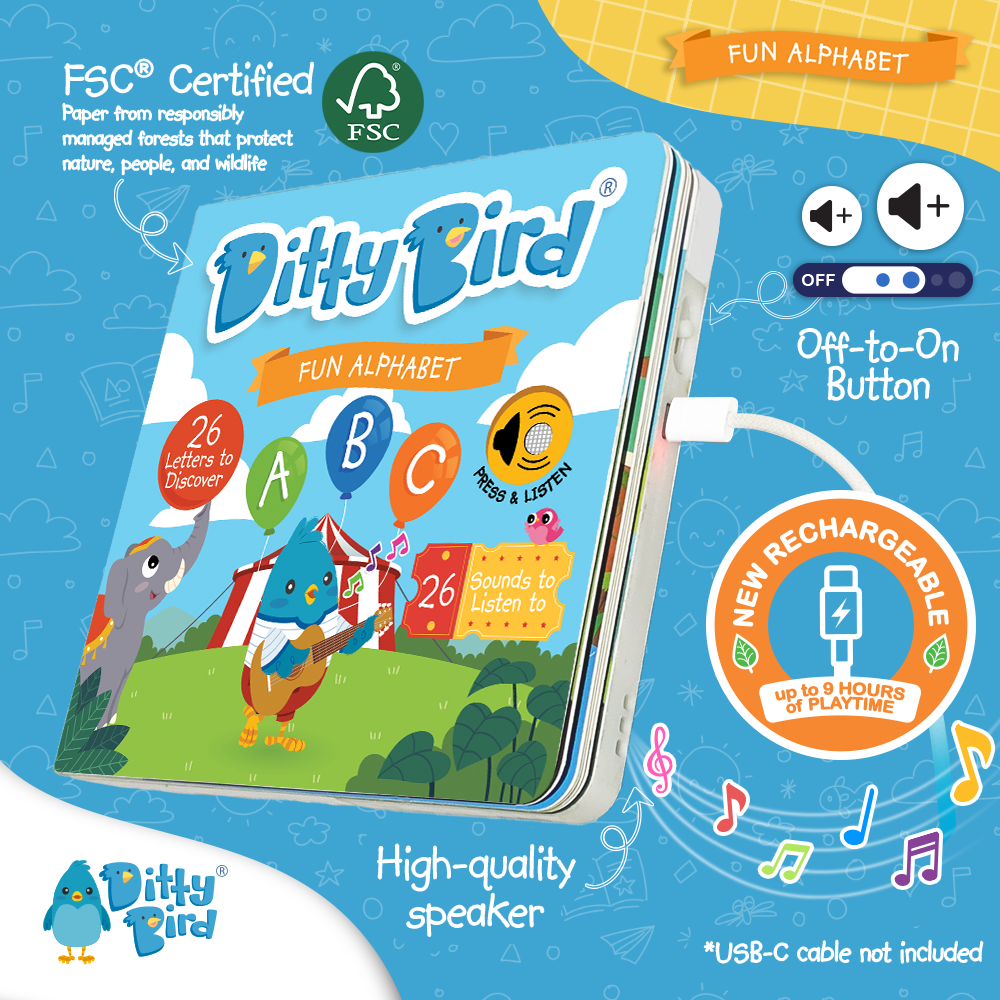 Fun Alphabet | ABC Song | Ditty Bird Baby Sound Book USB-C