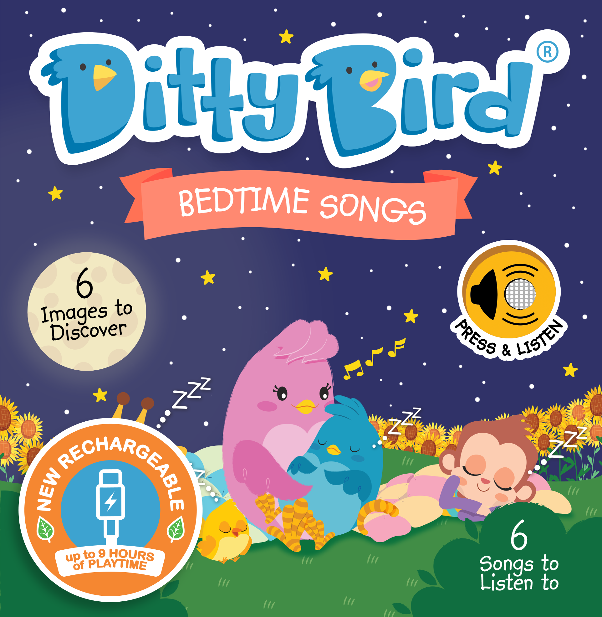 Ditty Bird | Bedtime Songs - Storytime - Baby Book - USB-C