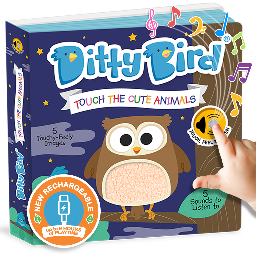 Ditty Bird First Sensory Book Montessori Cute Animals USB-C