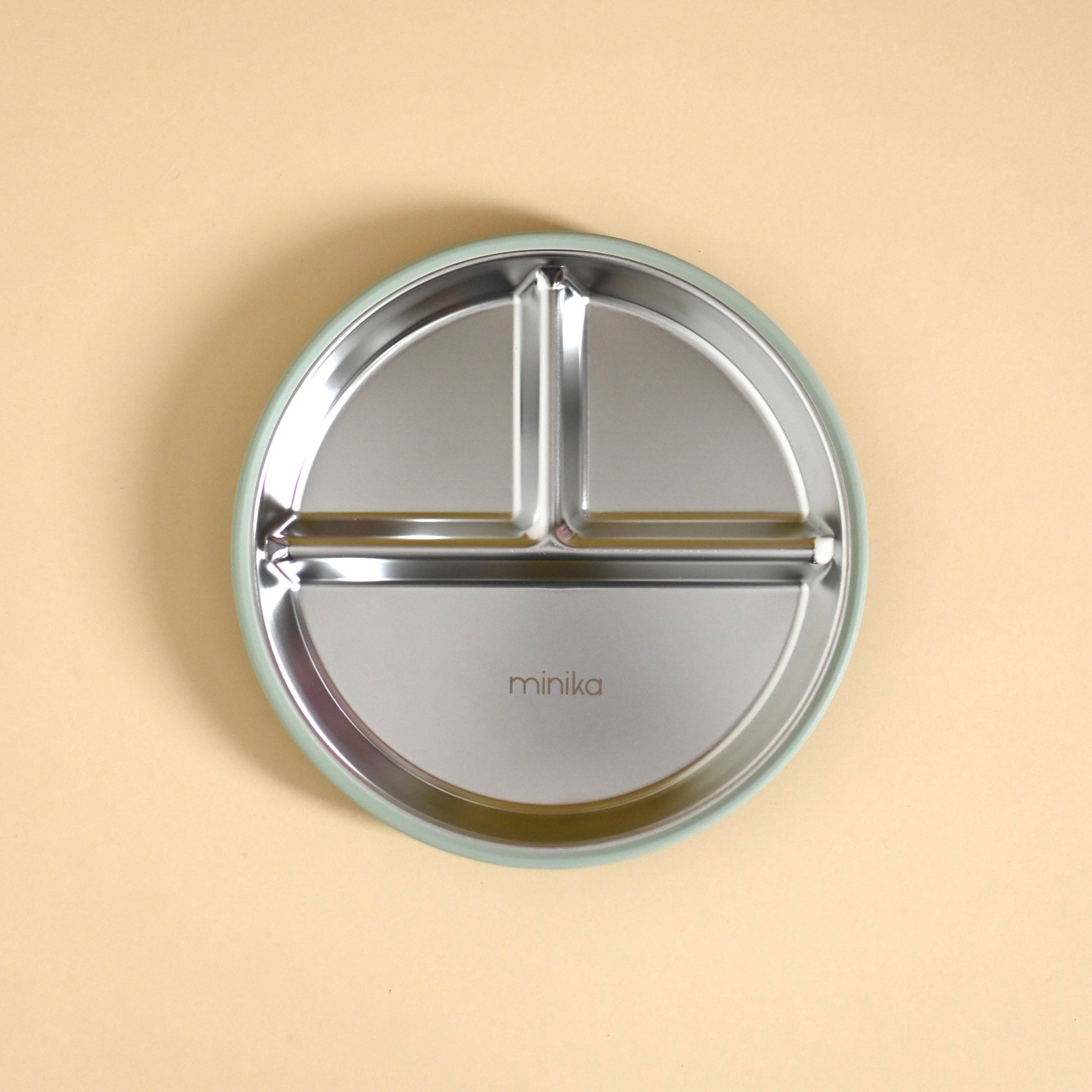 Stainless & silicone suction plate - Sage